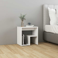 806329 vidaXL Bed Cabinets 2 pcs White 40x30x40 cm Engineered Wood 3