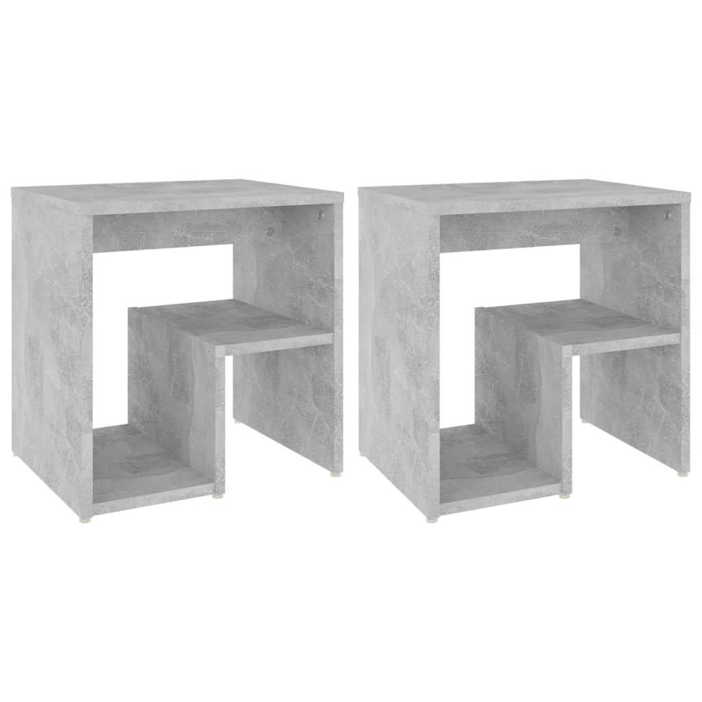 806337 vidaXL Bed Cabinets 2 pcs Concrete Grey 40x30x40 cm Engineered Wood 2
