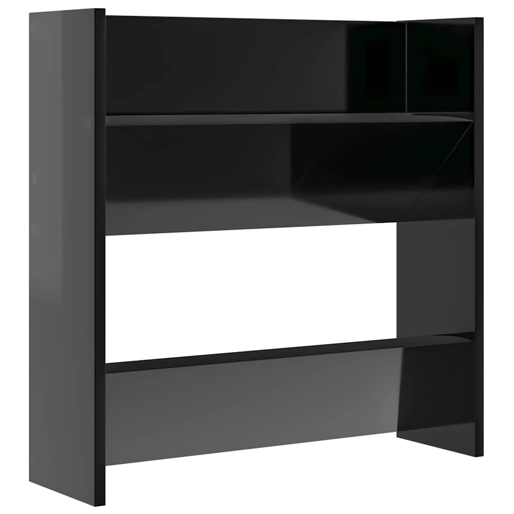 vidaXL Wall Shoe Cabinet | Set of 4 | High gloss black | Engineered wood 5