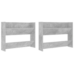 vidaXL Wall Shoe Cabinets 2 pcs Concrete Grey 80x18x60 cm Engineered Wood 2