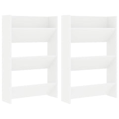 vidaXL Wall Shoe Cabinets 2 pcs  White 60x18x90 cm Engineered Wood 2