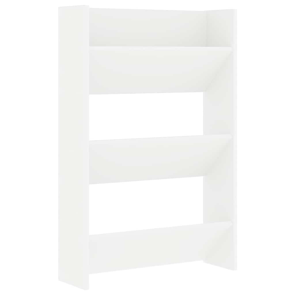vidaXL Wall Shoe Cabinets 2 pcs  White 60x18x90 cm Engineered Wood 5