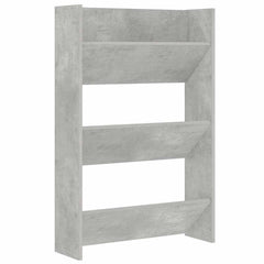 vidaXL Wall Shoe Cabinet Concrete Grey 60x18x90 cm Engineered Wood 2