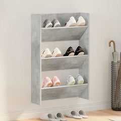 vidaXL Wall Shoe Cabinet Concrete Grey 60x18x90 cm Engineered Wood 1