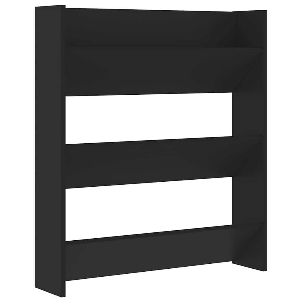 vidaXL Wall Shoe Cabinet Black 80x18x90 cm Engineered Wood 2