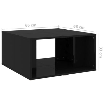 Coffee Tables 4 pcs High Gloss Black 33x33x33 cm Engineered Wood