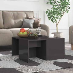 806821 vidaXL Coffee Tables 4 pcs High Gloss Grey 33x33x33 cm Engineered Wood 1