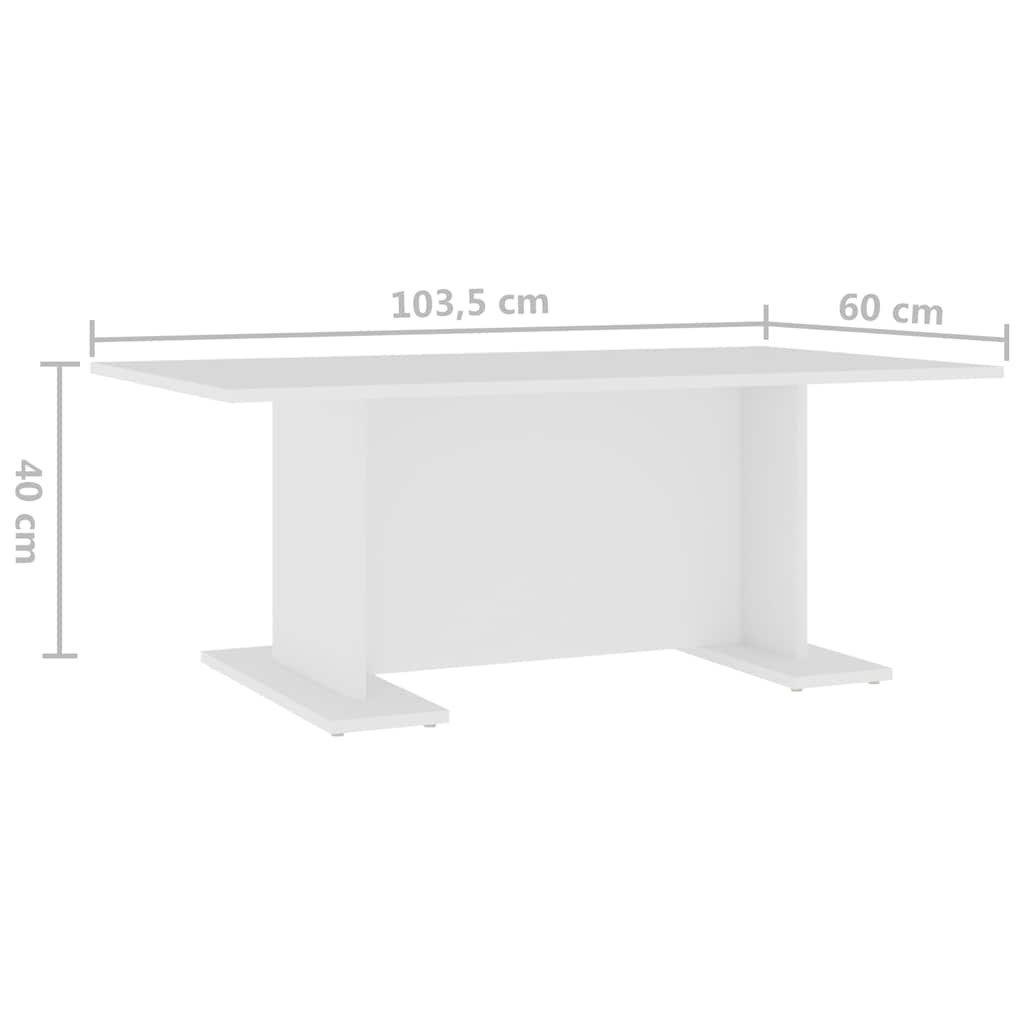 vidaXL Coffee Table | White | Engineered wood | 103.5 x 60 x 40 cm | Modern 6