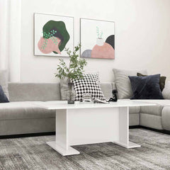 vidaXL Coffee Table | White | Engineered wood | 103.5 x 60 x 40 cm | Modern 1