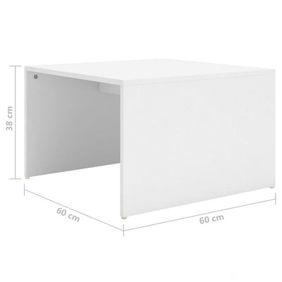 Juego de mesa de centro nido de 3 piezas blanco 60x60x38 cm madera de ingeniería