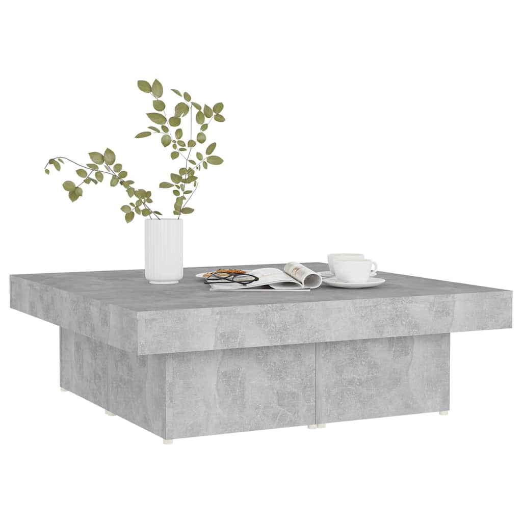 vidaXL Coffee Table | Concrete Grey | Engineered Wood | 90 x 90 x 28 cm | Modern 3