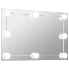 vidaXL Wall Mirror With Led Light | Silver | Glass, Plastic | Medium 2