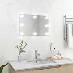 vidaXL Wall Mirror With Led Light | Silver | Glass, Plastic | Medium 1