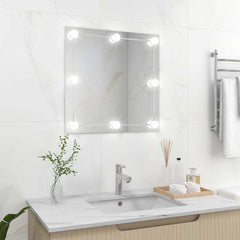 Wall Mirror with LED Lights Glass Rectangle with LEDs 60 x 60 cm