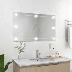 Wall Mirror with LED Lights Glass Rectangle with LEDs 100 x 60 cm