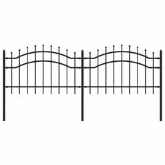 Garden Fence CORONA 240 x 75 cm Powder-coated steel Black 115 cm