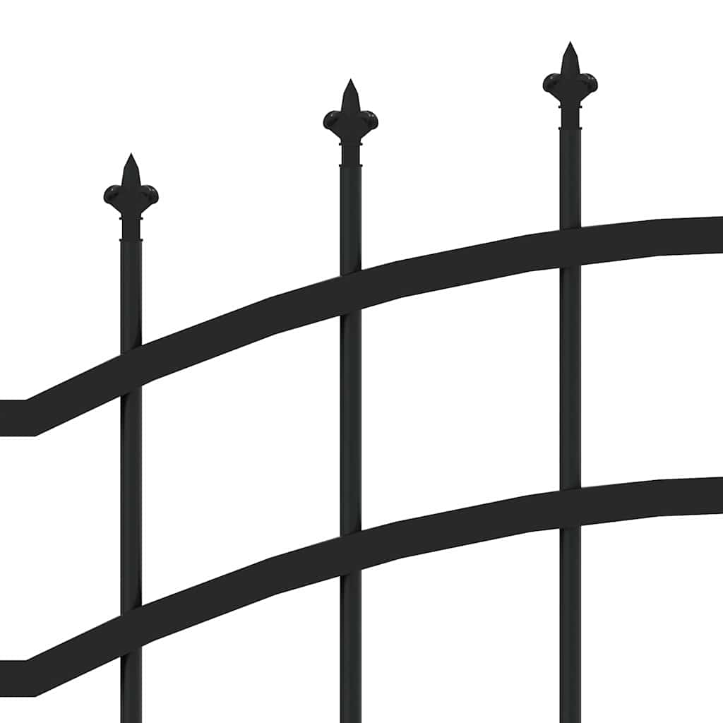 Garden Fence CORONA 240 x 75 cm Powder-coated steel Black 115 cm