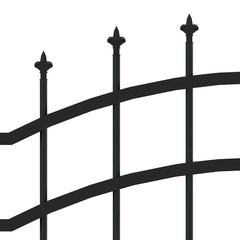 Garden Fence CORONA 240 x 75 cm Powder-coated steel Black 115 cm