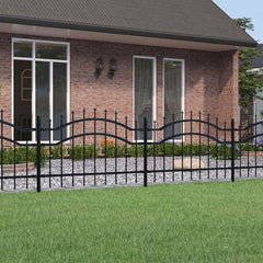 Garden Fence CORONA 240 x 75 cm Powder-coated steel Black 115 cm