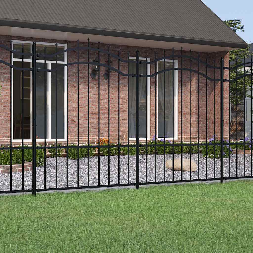 Garden Fence CORONA 240 x 75 cm Powder-coated steel Black 190 cm