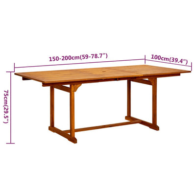 7 Piece Garden Dining Set Solid Wood Acacia