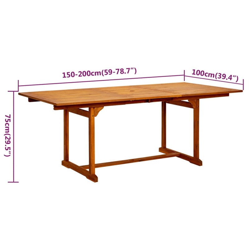 7 Piece Garden Dining Set Solid Wood Acacia