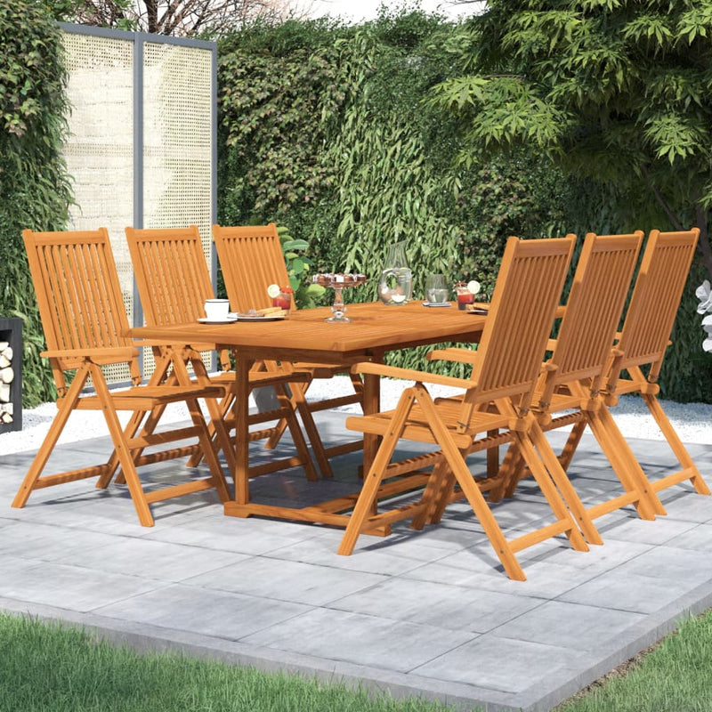 7 Piece Garden Dining Set Solid Wood Acacia