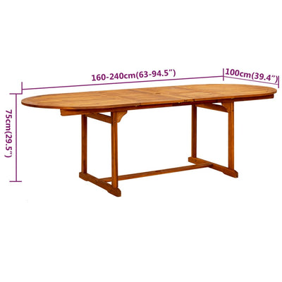 9 Piece Garden Dining Set Solid Wood Acacia