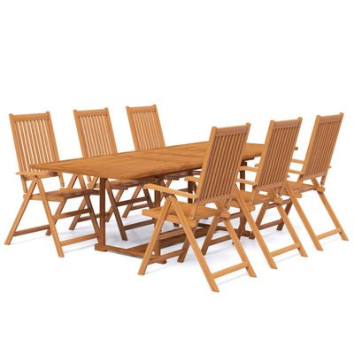 7 Piece Garden Dining Set Solid Wood Acacia