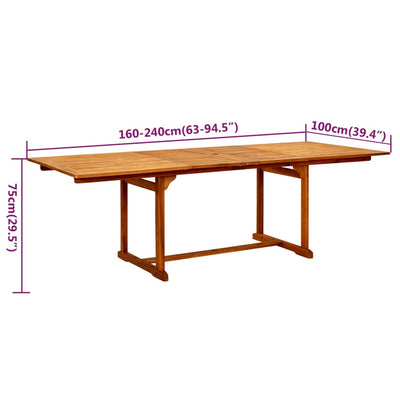 7 Piece Garden Dining Set Solid Wood Acacia