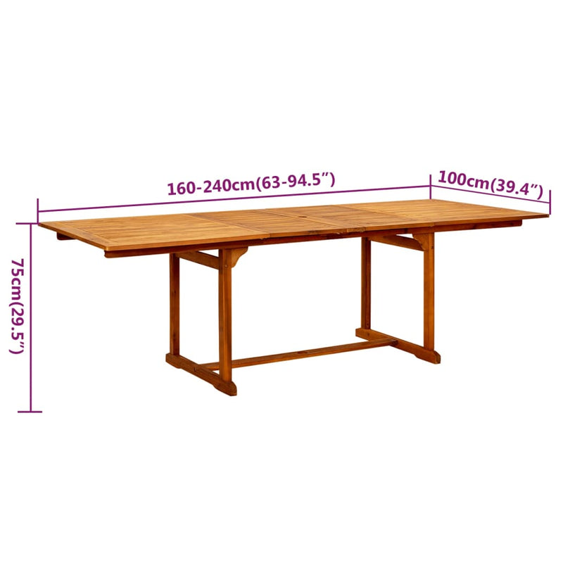 7 Piece Garden Dining Set Solid Wood Acacia