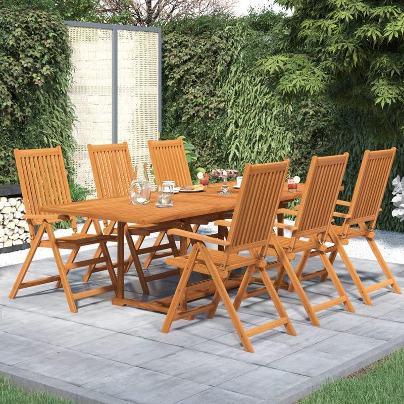 7 Piece Garden Dining Set Solid Wood Acacia