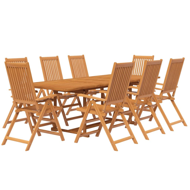 9 Piece Garden Dining Set Solid Wood Acacia