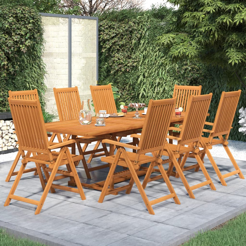 9 Piece Garden Dining Set Solid Wood Acacia