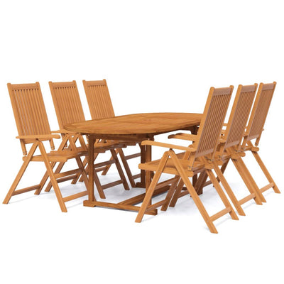 7 Piece Garden Dining Set Solid Wood Acacia