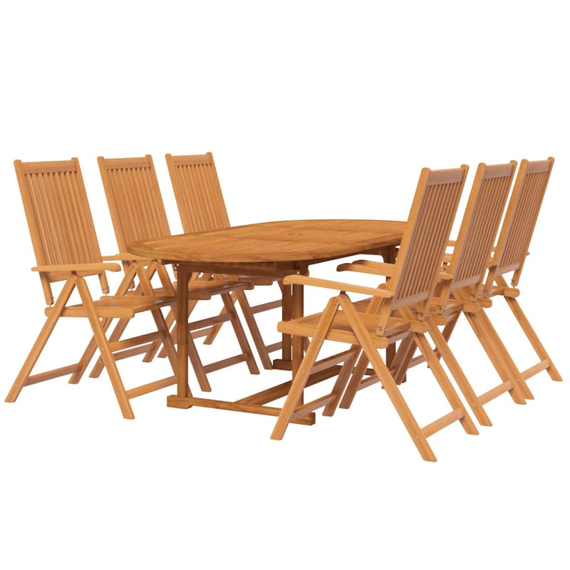 7 Piece Garden Dining Set Solid Wood Acacia