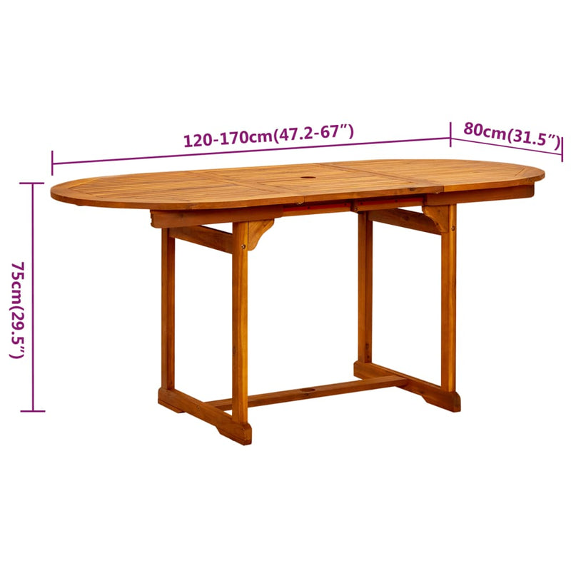 7 Piece Garden Dining Set Solid Wood Acacia