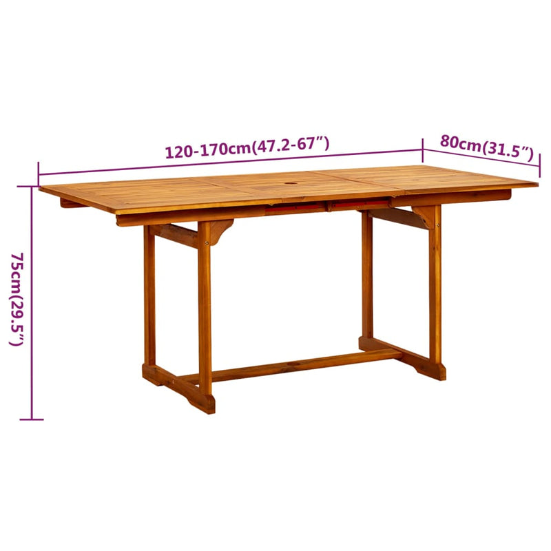 5 Piece Garden Dining Set Solid Wood Acacia