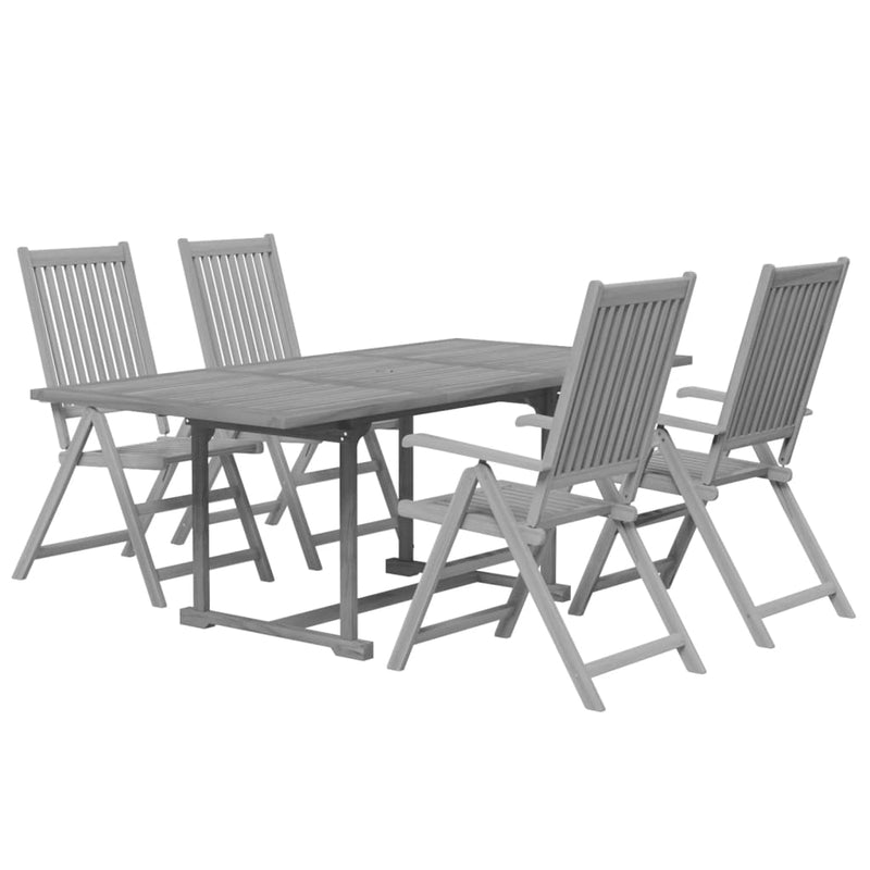 5 Piece Garden Dining Set Solid Wood Acacia