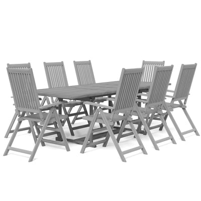 9 Piece Garden Dining Set Solid Wood Acacia