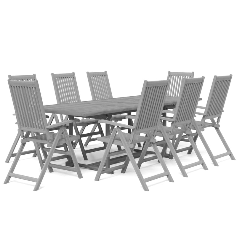 9 Piece Garden Dining Set Solid Wood Acacia