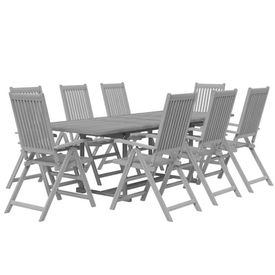 9 Piece Garden Dining Set Solid Wood Acacia