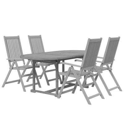 5 Piece Garden Dining Set Solid Wood Acacia