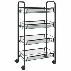vidaXL 4-Tier Kitchen Trolley Black 46x26x85 cm Iron 2