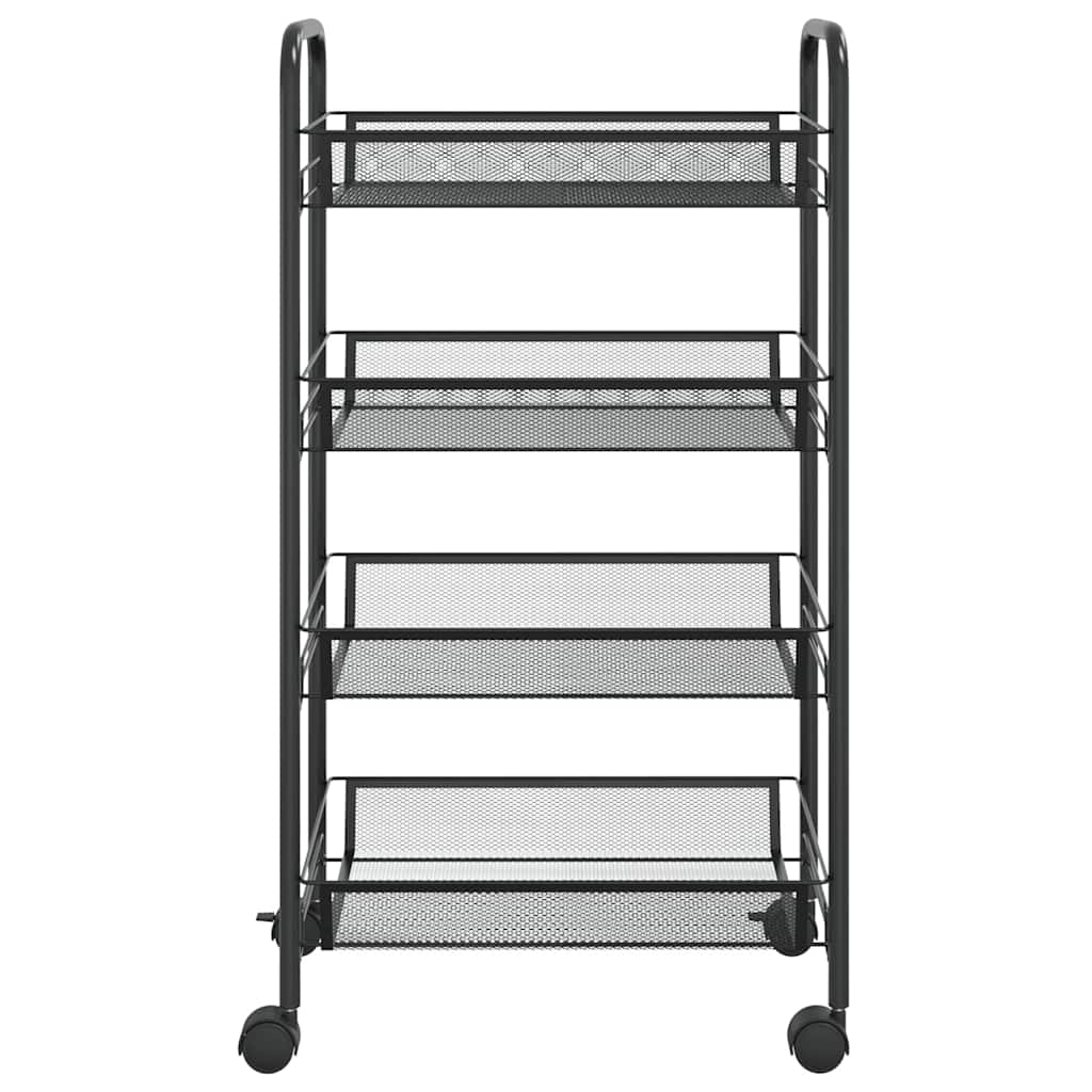 vidaXL 4-Tier Kitchen Trolley Black 46x26x85 cm Iron 3