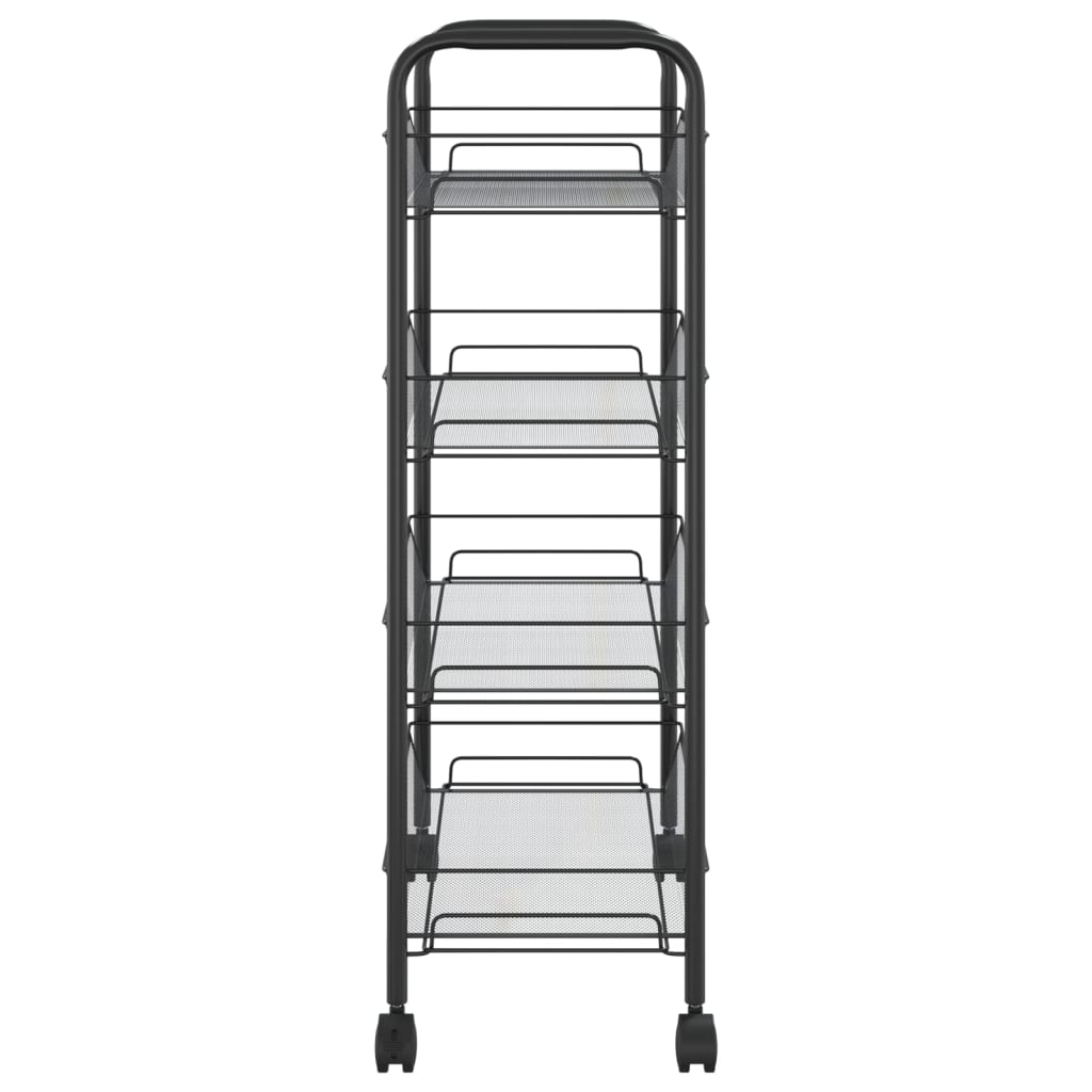 vidaXL 4-Tier Kitchen Trolley Black 46x26x85 cm Iron 4
