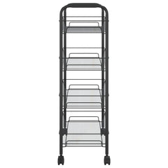 vidaXL 4-Tier Kitchen Trolley Black 46x26x85 cm Iron 4