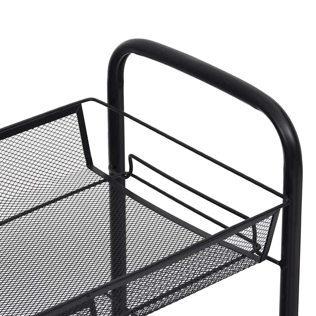 vidaXL 4-Tier Kitchen Trolley Black 46x26x85 cm Iron 5