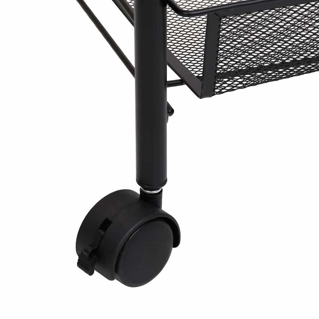 vidaXL 4-Tier Kitchen Trolley Black 46x26x85 cm Iron 6