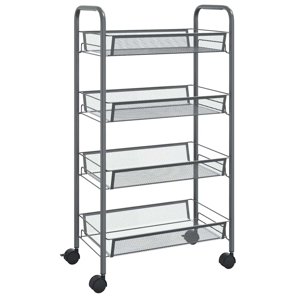 vidaXL 4-Tier Kitchen Trolley Grey 46x26x85 cm Iron 2